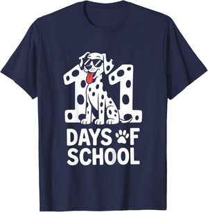 100 Days of School Dalmatian Dog Boy Kid 100th Day of School T-Shirt - T-Shirt | Navy