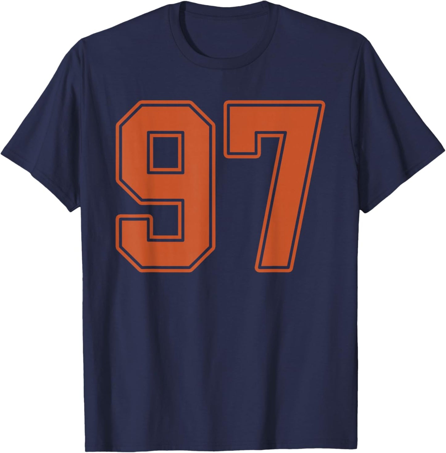 Burnt Orange Number 97 Jersey Player Uniform #97 T-Shirt - T-Shirt | Navy