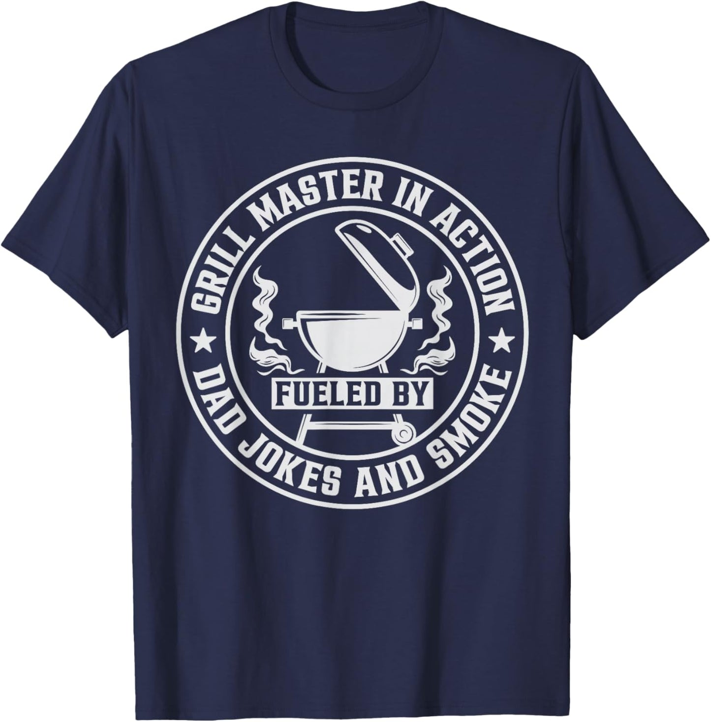 Barbecue Grill Love Dad Meat Smoker Funny BBQ Pit Master Men T-Shirt - T-Shirt | Navy