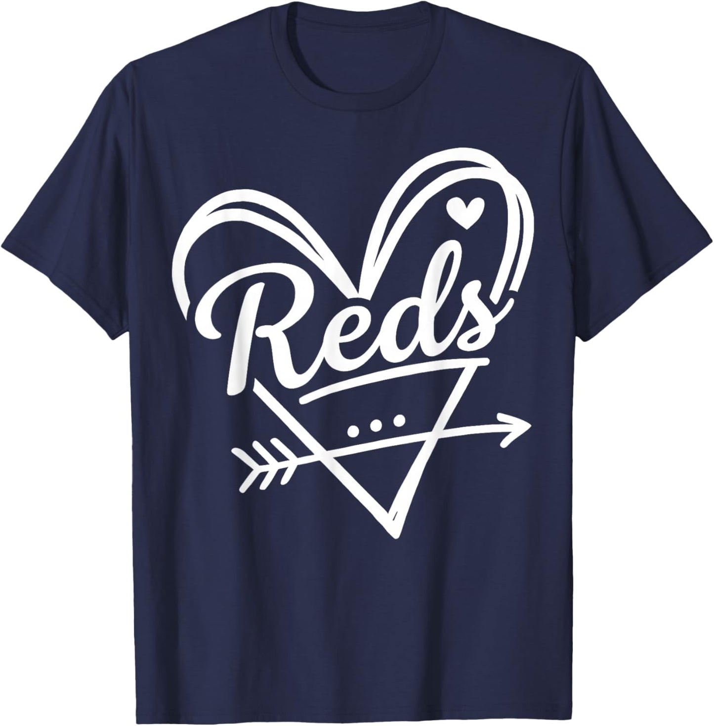 Retro Reds Heart Cute Name Graphic Gift Women Kids T-Shirt - T-Shirt | Navy
