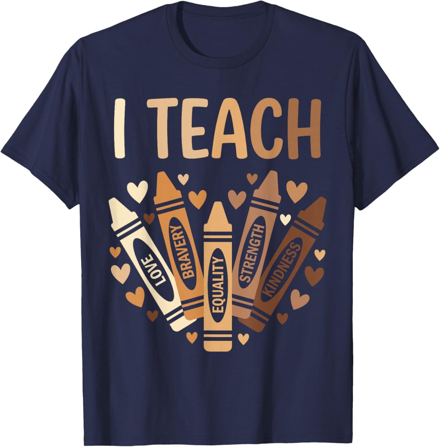 I Teach Black History Month Women Teacher Melanin African T-Shirt - T-Shirt | Navy