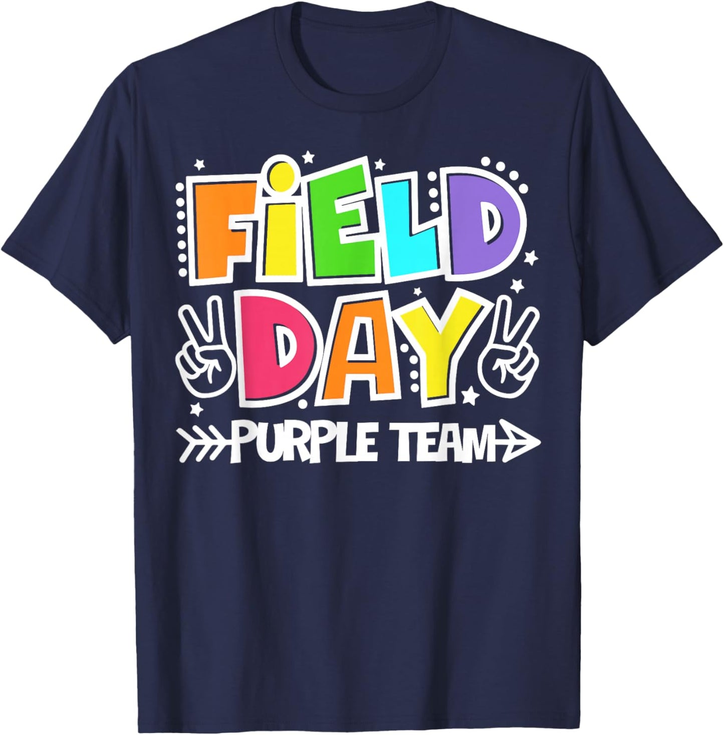 Field Day Purple Team Funny for Teacher Kids Field Day Games T-Shirt - T-Shirt | Navy