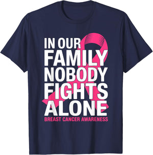 Breast Cancer Support Pink Ribbon Breast Cancer Awareness T-Shirt - T-Shirt | Navy