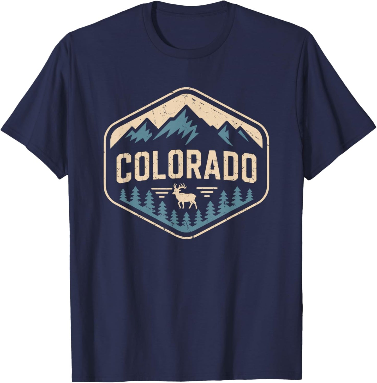 Colorado Souvenirs Hiking Colorado Mountains T-Shirt - T-Shirt | Navy