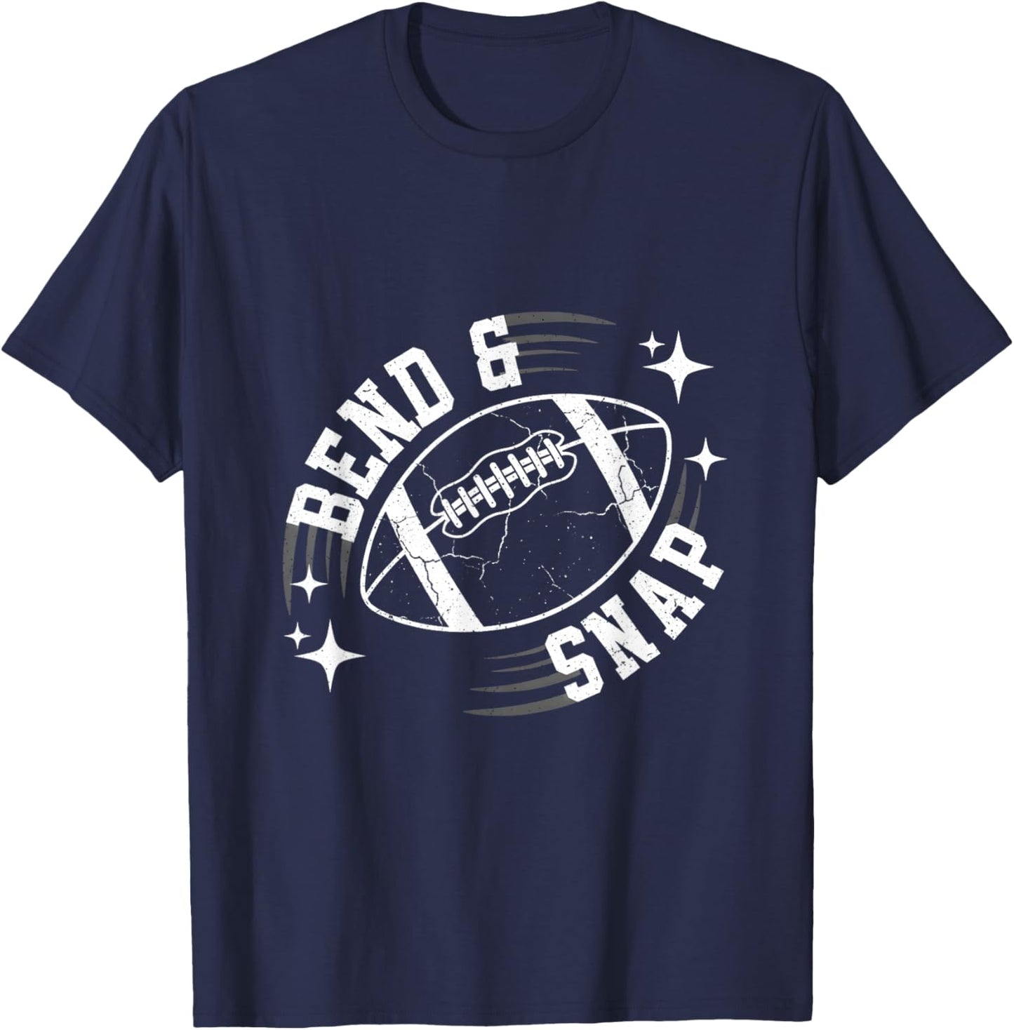 Funny Touchdown Season Cute Bend and Snap Football T-Shirt - T-Shirt | Navy