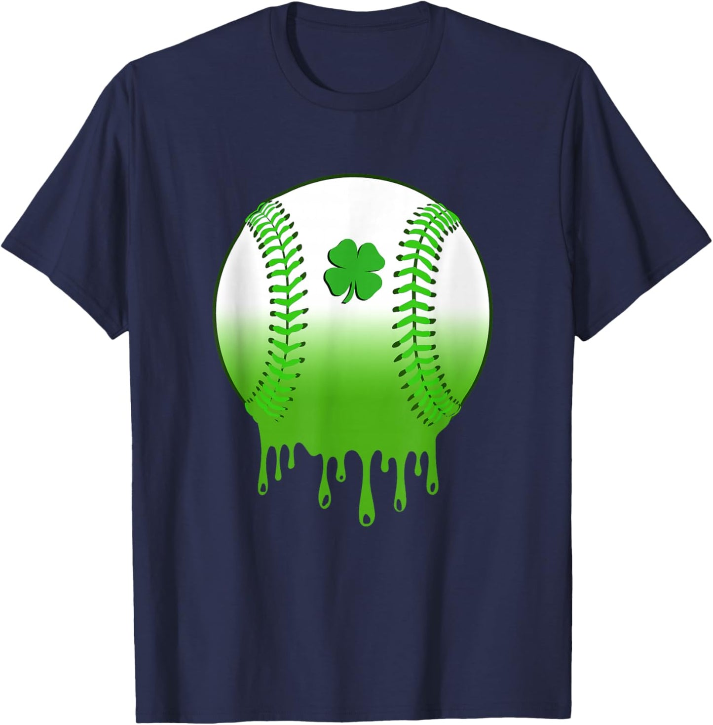 St Patricks Day Shamrock Baseball Irish Boys Kids Men T-Shirt - T-Shirt | Navy