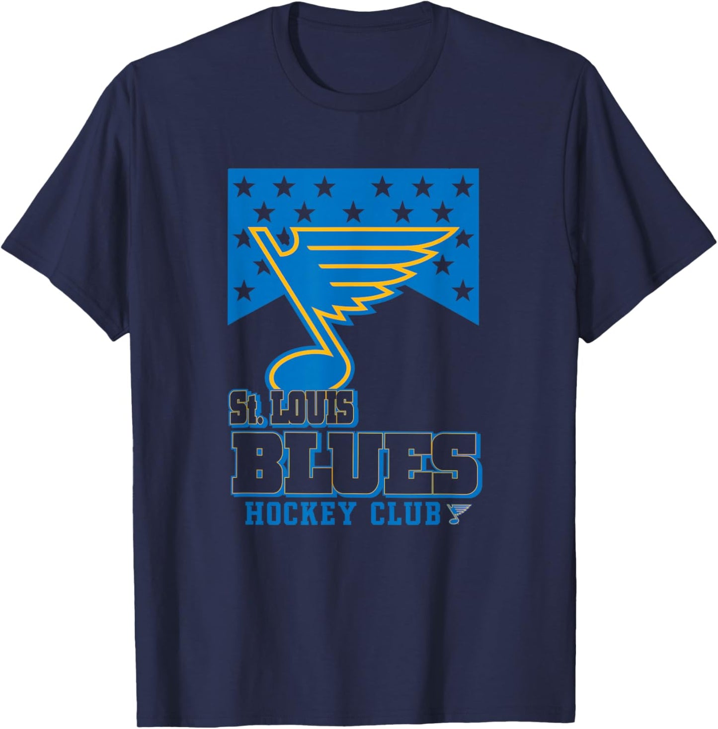 St. Louis Blues Starred White Officially Licensed T-Shirt - T-Shirt | Navy