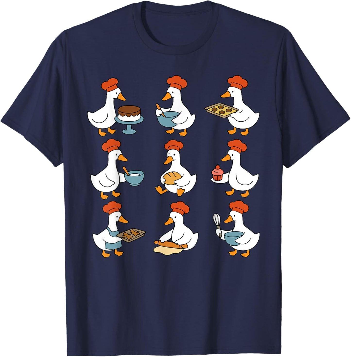Silly Goose Baker Chef Baking Homemaker Pastry Food Lover T-Shirt - T-Shirt | Navy
