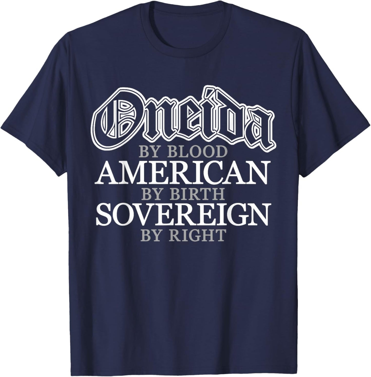 Oneida Blood Native American Indian T-Shirt - T-Shirt | Navy