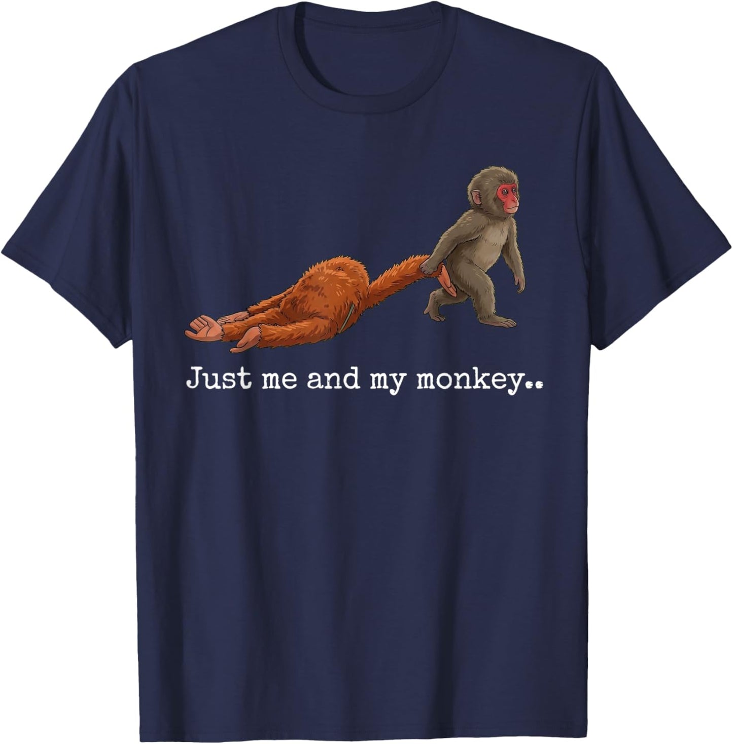 Just me and My Monkey.. Funny Viral Video Retro Punch Monkey T-Shirt - T-Shirt | Navy