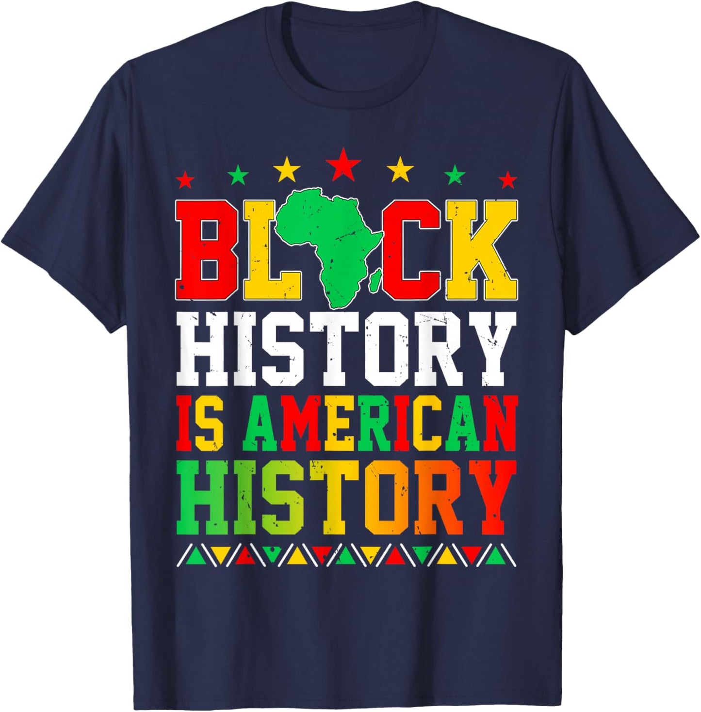 Black History is American History African Men Women Kids T-Shirt - T-Shirt | Navy