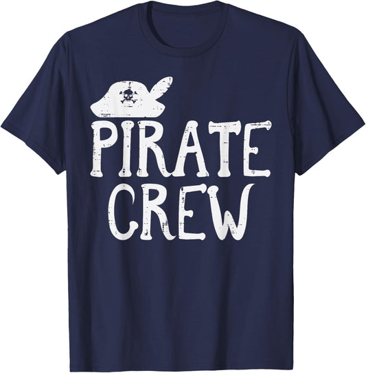 Pirate Crew Funny Team Squad Group Matching Men Women Kids T-Shirt - T-Shirt | Navy