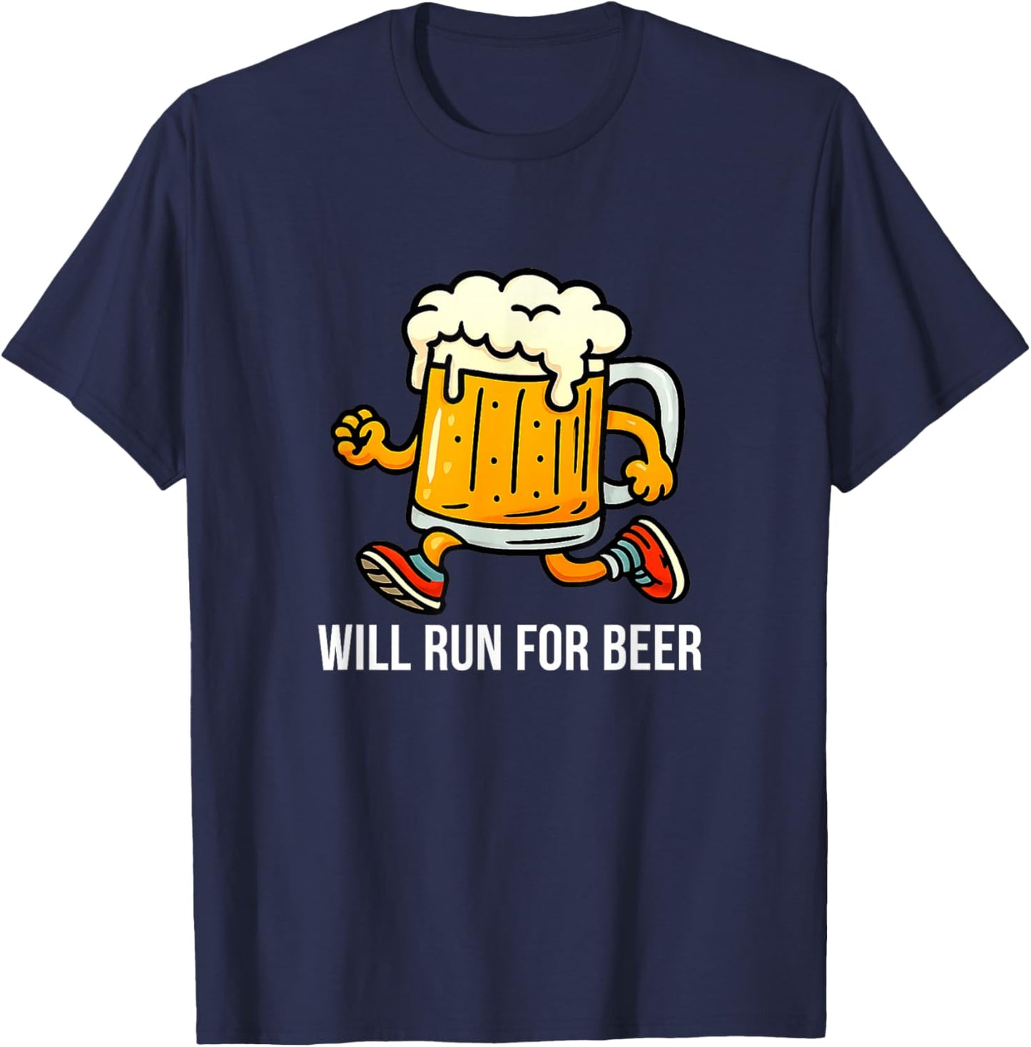 Will Run for Beer T-Shirt - T-Shirt | Navy