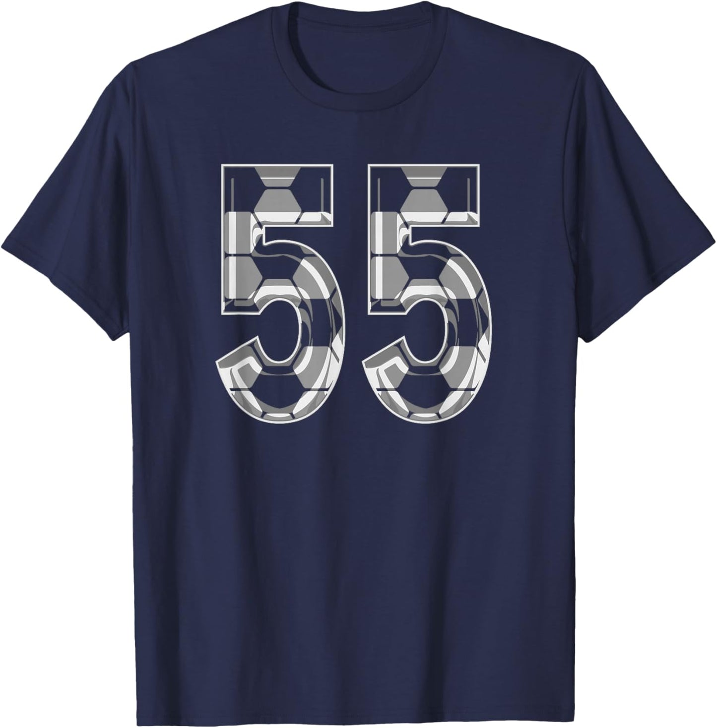 Soccer Pattern Number 55 Jersey Player Uniform #55 T-Shirt - T-Shirt | Navy
