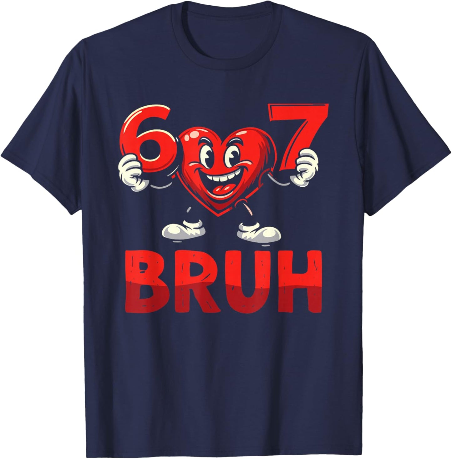 67 Meme 6 7 Heart Six Seven Valentines Day Boys Kids T-Shirt - T-Shirt | Navy