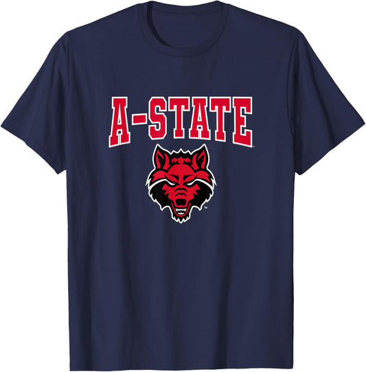 Arkansas State Red Wolves A-State NCAA ASTATE08 T-Shirt - T-Shirt | Navy