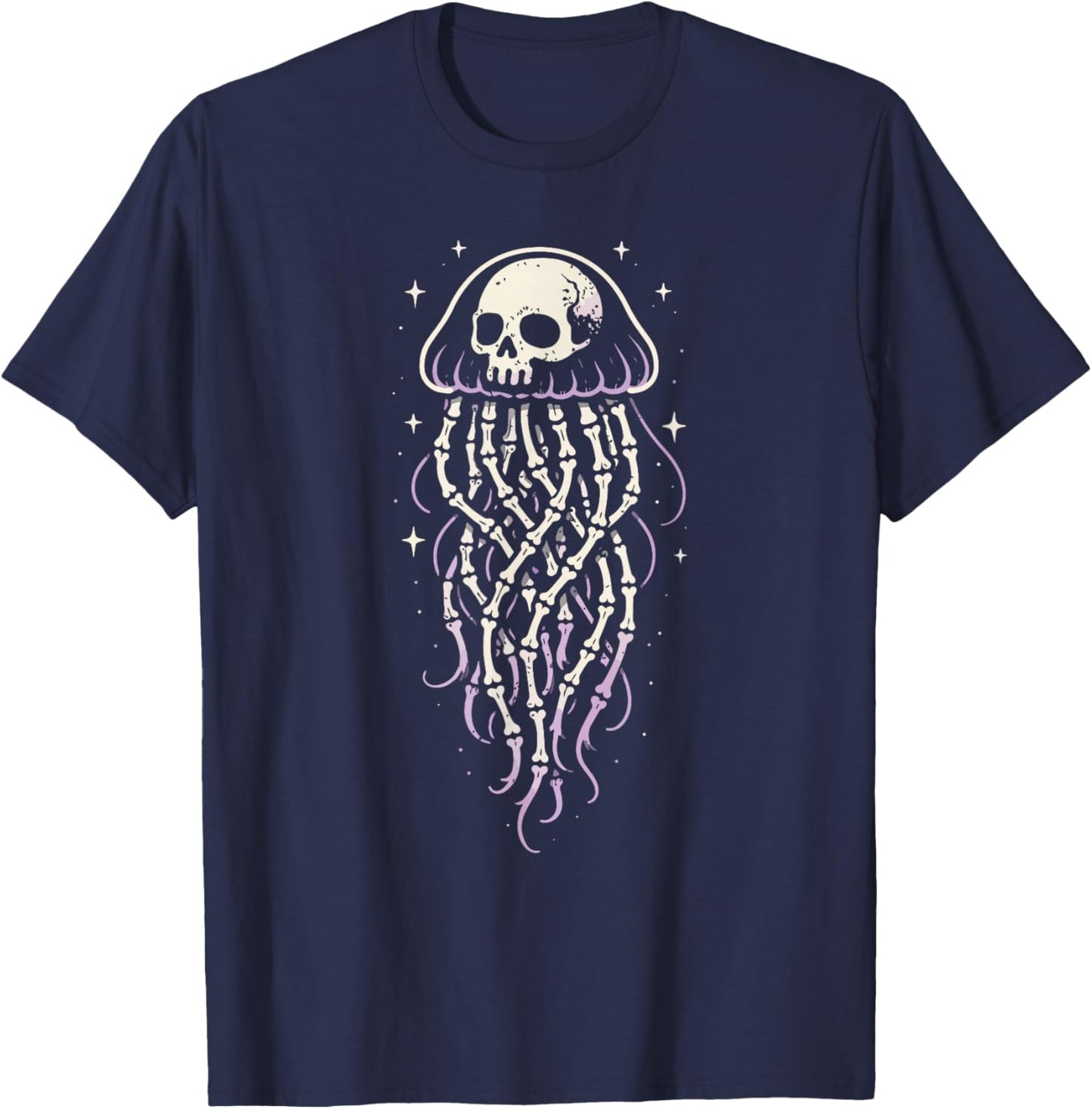 Skull Jellyfish Pastel Goth Alt Grunge Alternative Aesthetic T-Shirt - T-Shirt | Navy