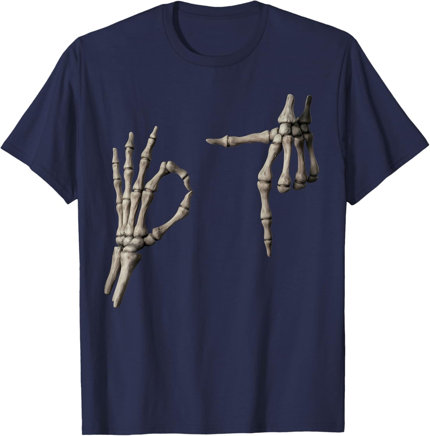 67 Meme Skeleton Hand 6 7 Halloween Six Seven Funny Teens T-Shirt - T-Shirt | Navy