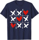 Hearts XOXO Valentines Day Heart Men Women Kids T-Shirt - T-Shirt | Navy