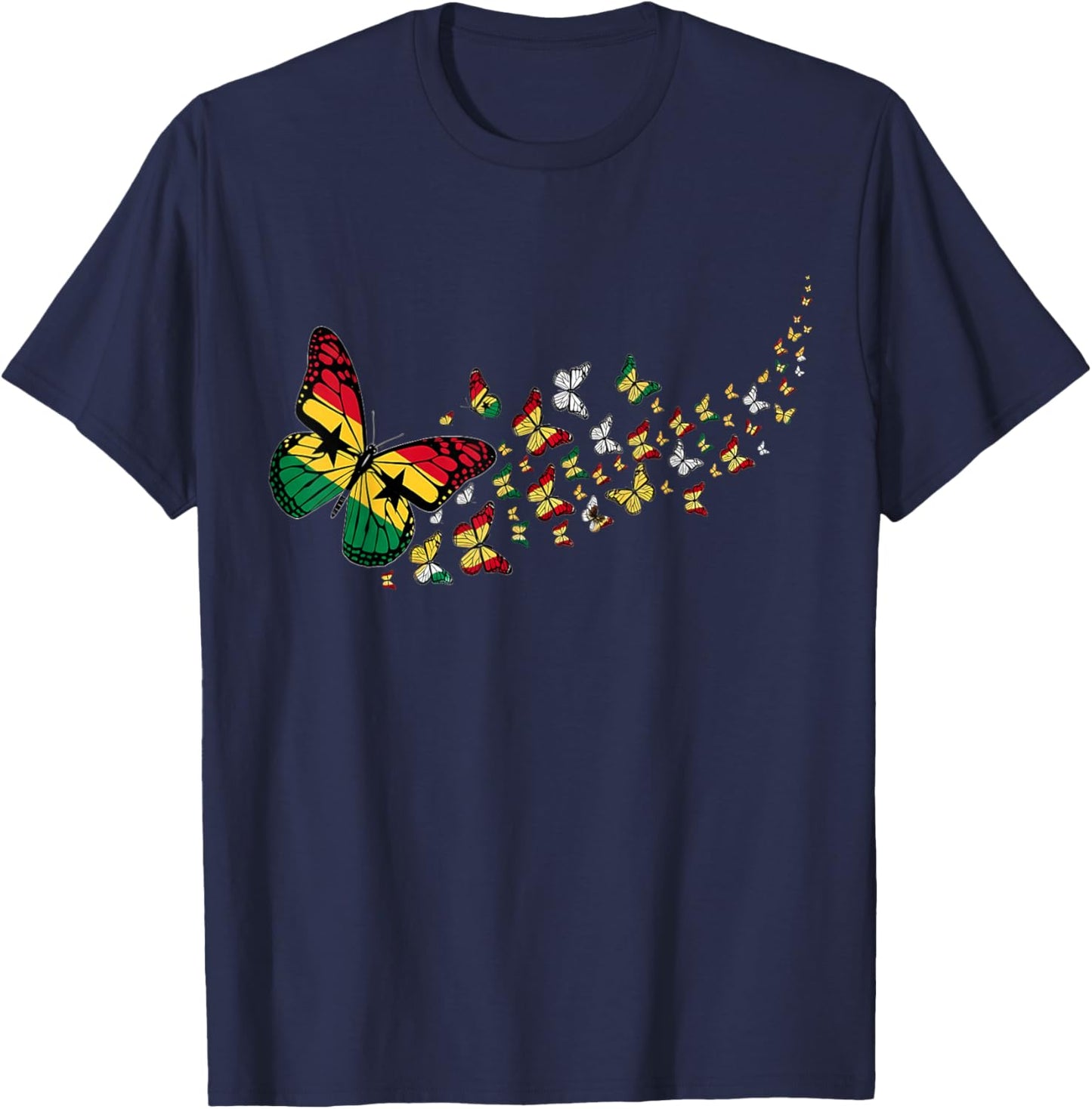 Ghana Flag Ghanese Pride Ghanaian Roots T-Shirt - T-Shirt | Navy