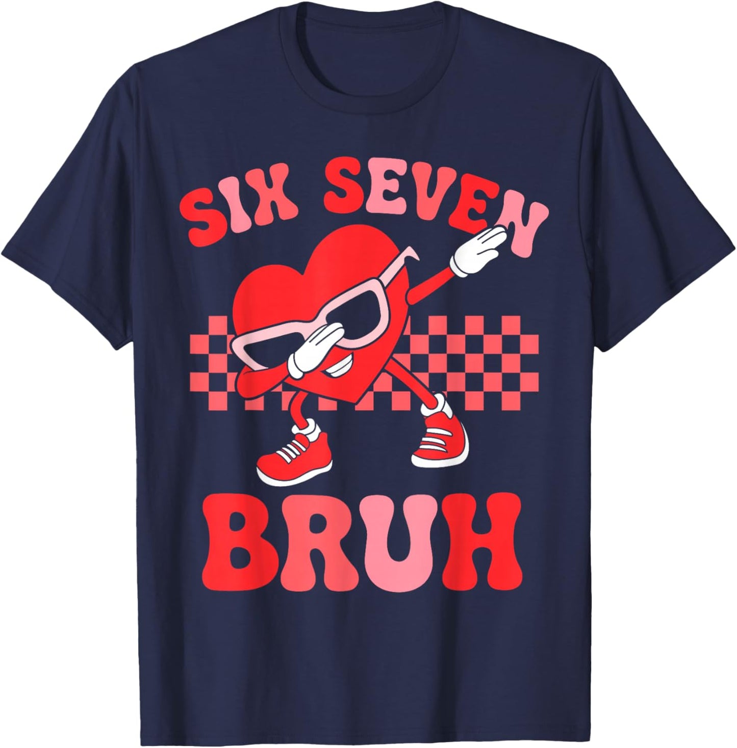 Six Seven 67 Meme Cool Valentine’s Shirt Boys Girls Kids T-Shirt - T-Shirt | Navy