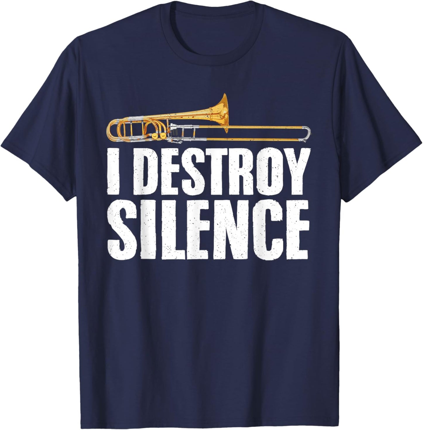 Funny Trombone Art Women Jazz Music Trombone Player T-Shirt - T-Shirt | Navy