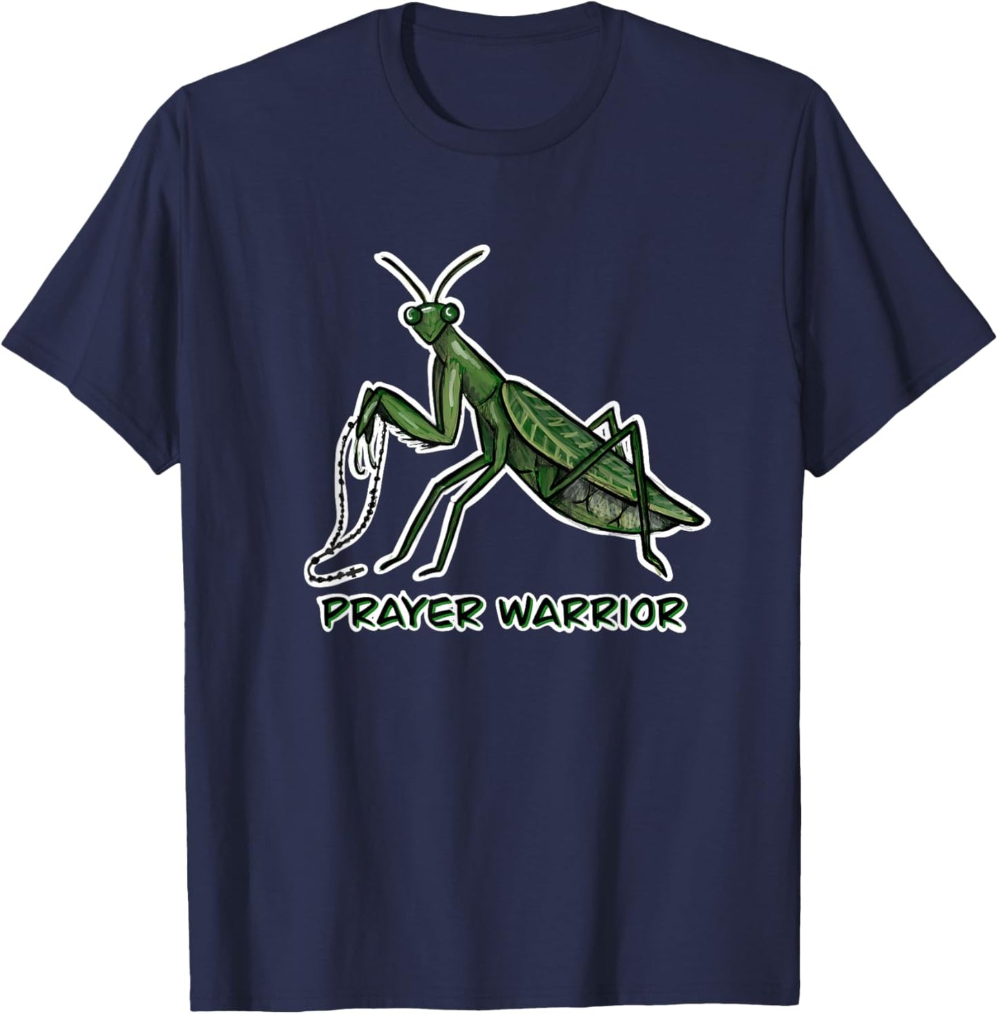 Prayer Warrior Praying Mantis T-Shirt - T-Shirt | Navy