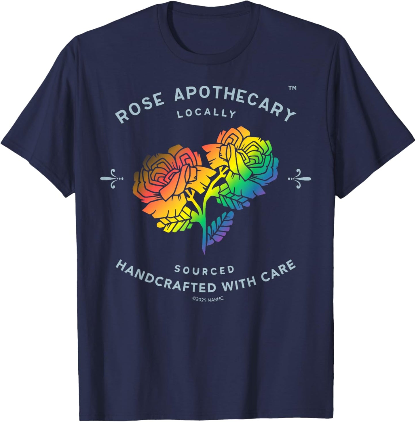 Schitt's Creek Apothecary Rainbow Roses Pride Retro T-Shirt - T-Shirt | Navy