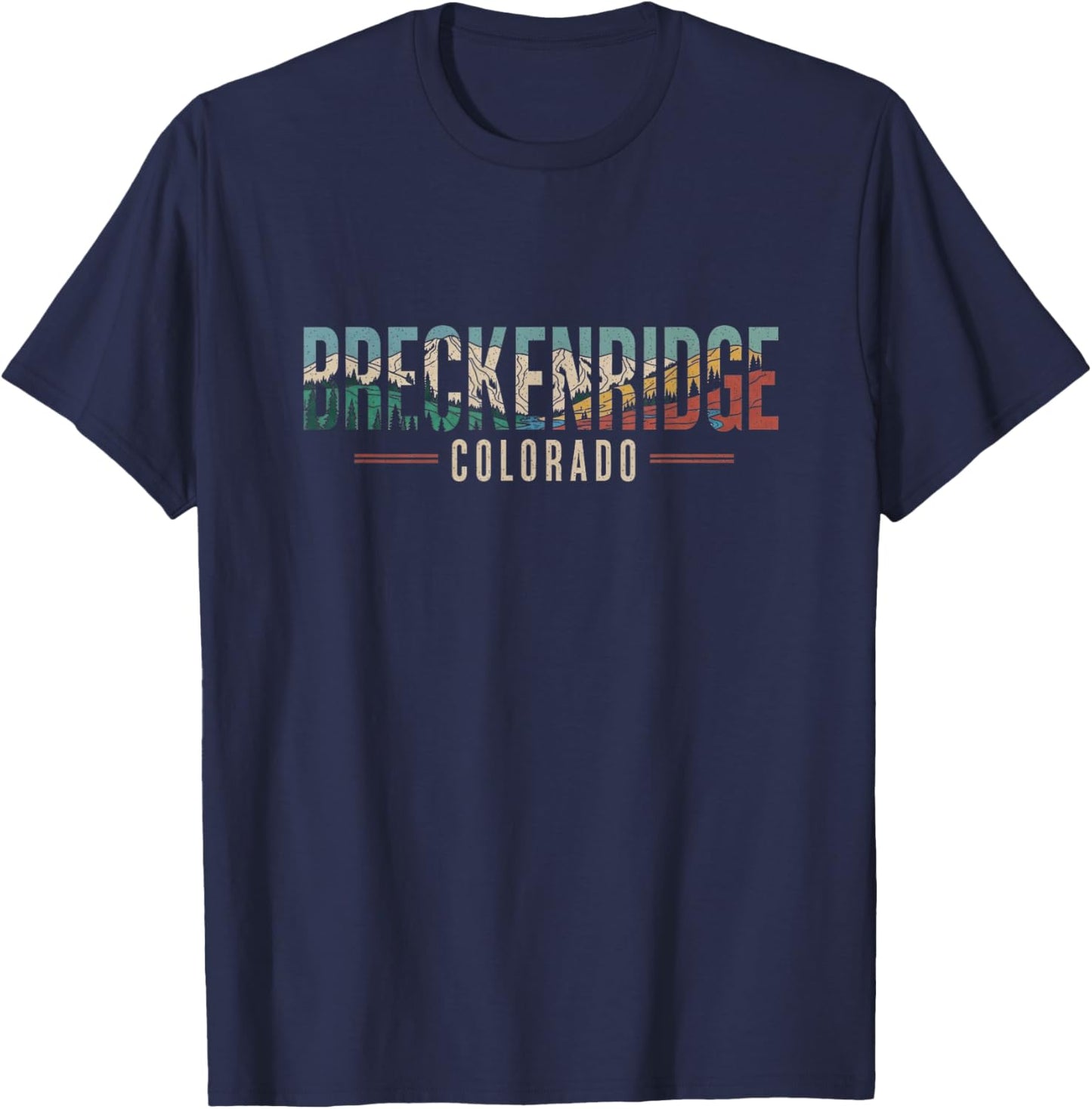 Retro Breckenridge Colorado Design T-Shirt - T-Shirt | Navy
