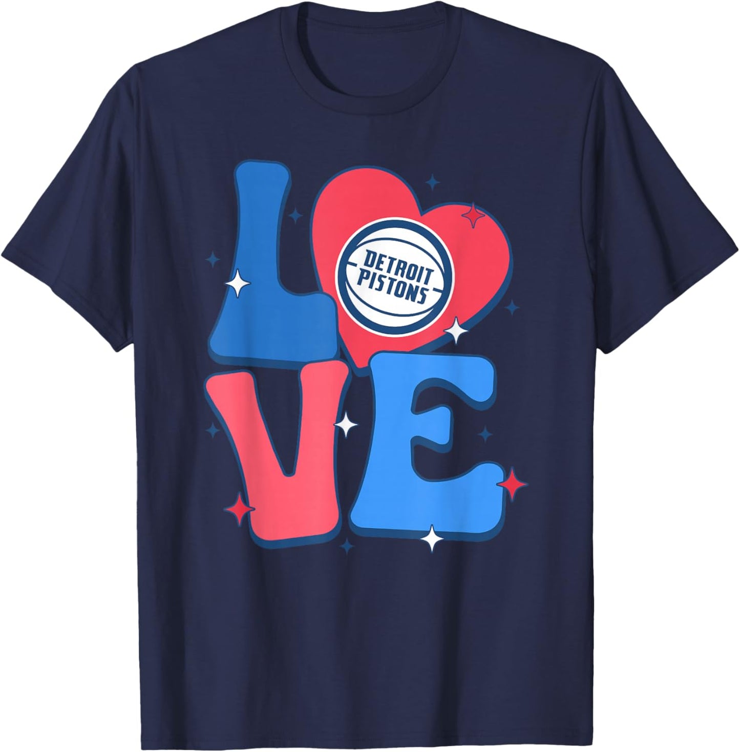 NBA Detroit Pistons Valentine's Day Love T-Shirt - T-Shirt | Navy