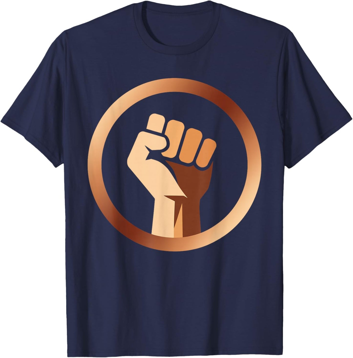 Melanin Fist Black History Month Afro American African Pride T-Shirt - T-Shirt | Navy