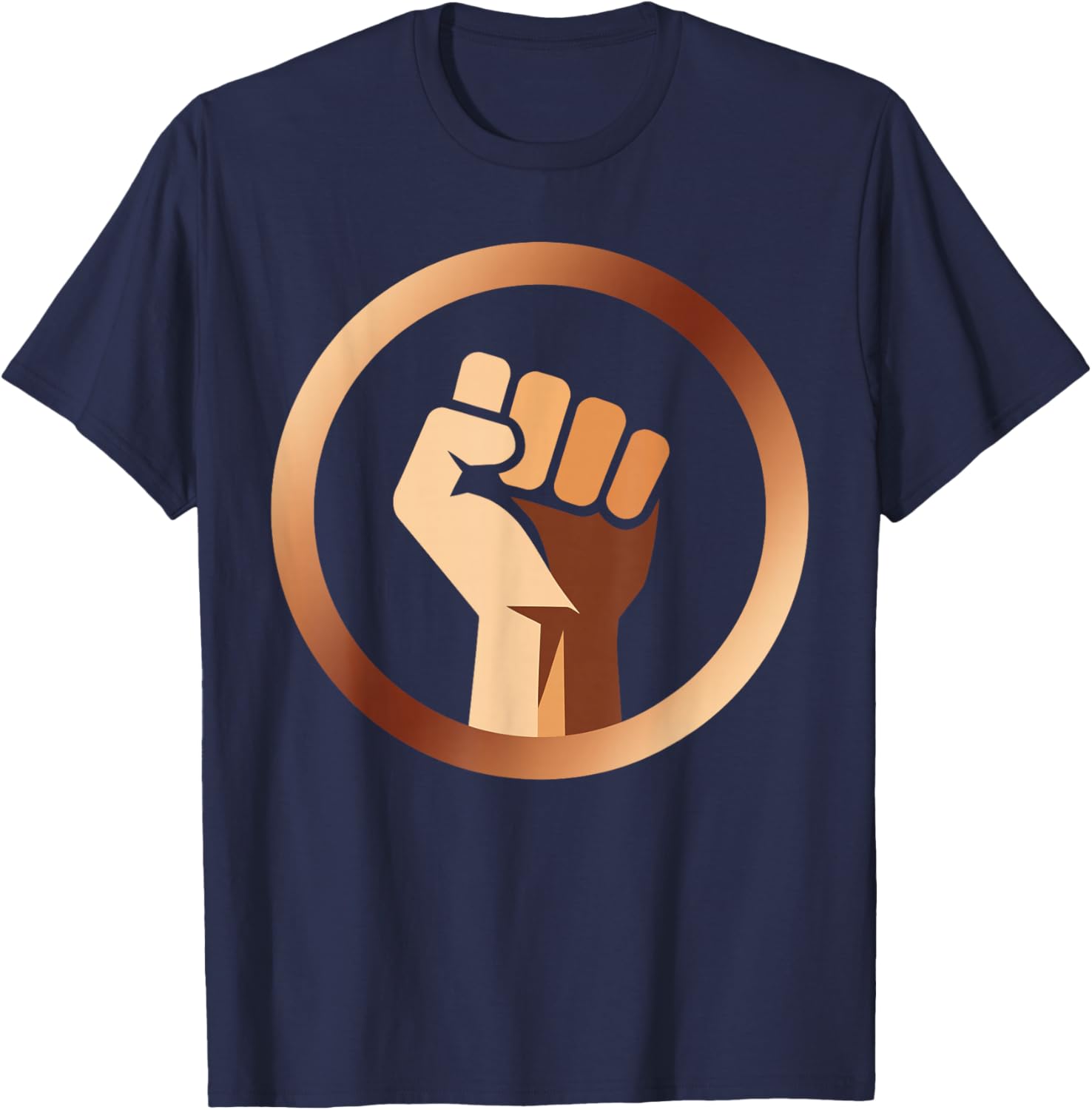 Melanin Fist Black History Month Afro American African Pride T-Shirt - T-Shirt | Navy