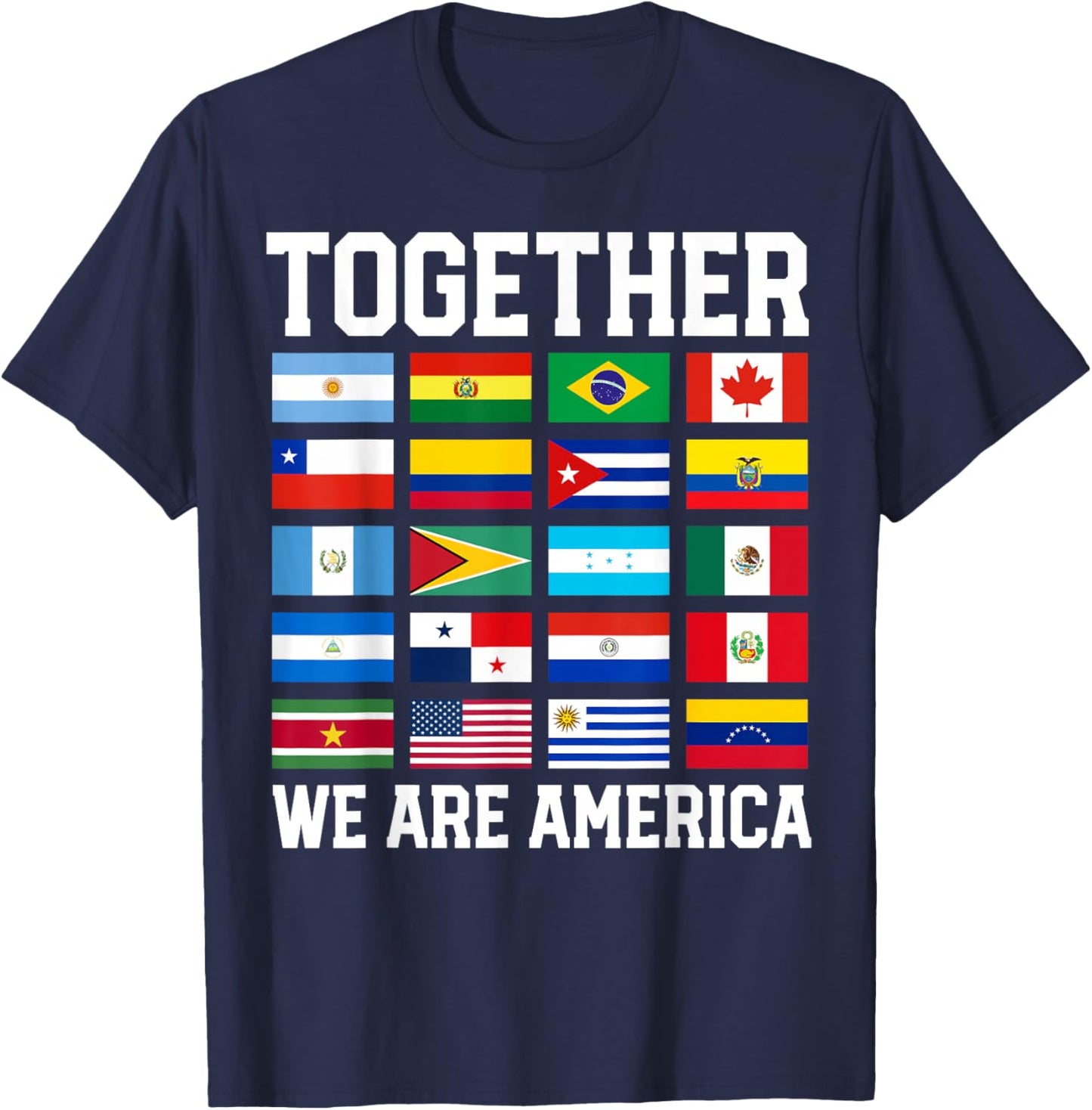 Together We are America Flags T-Shirt - T-Shirt | Navy