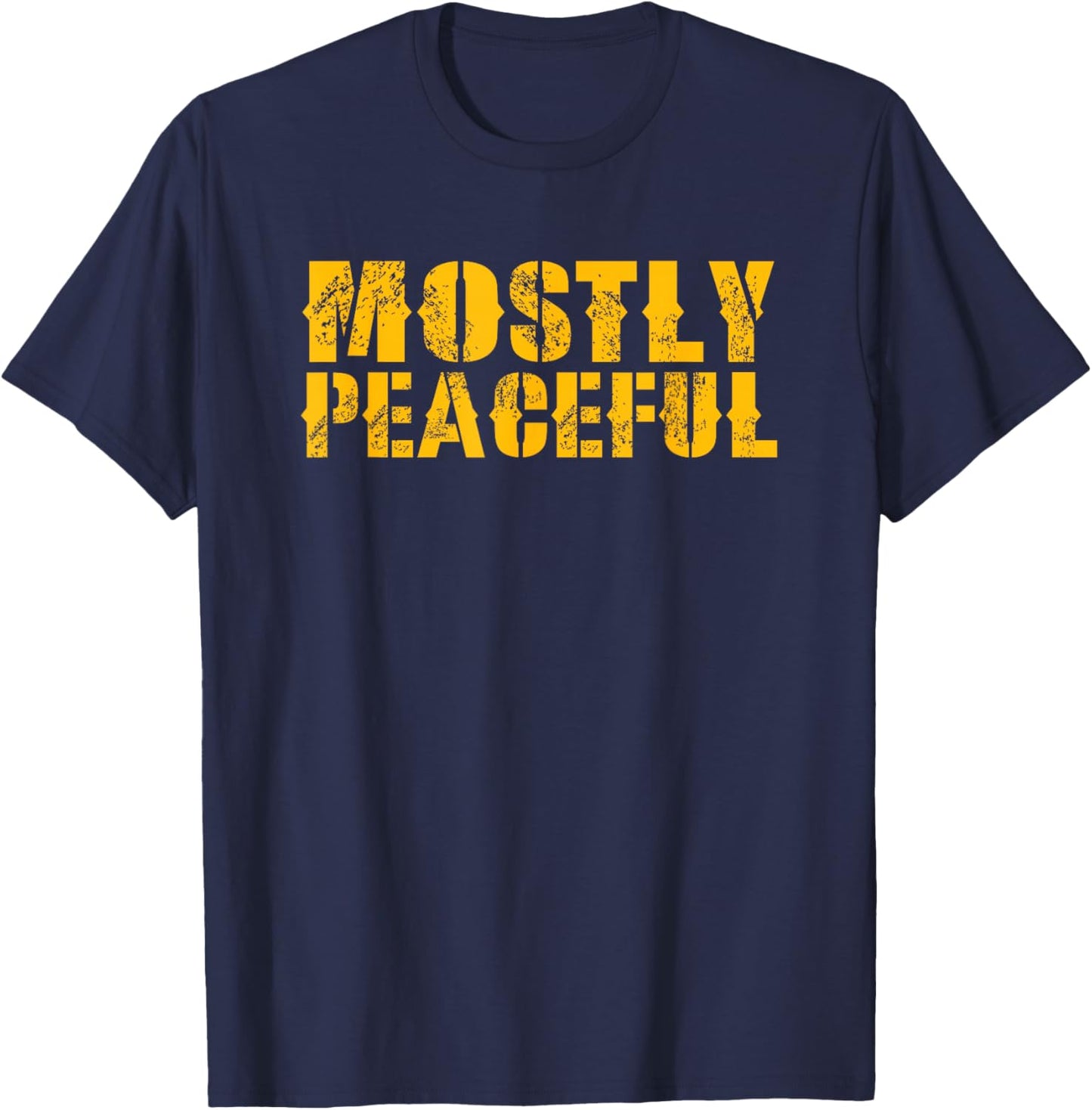 Mostly Peaceful T-Shirt - T-Shirt | Navy