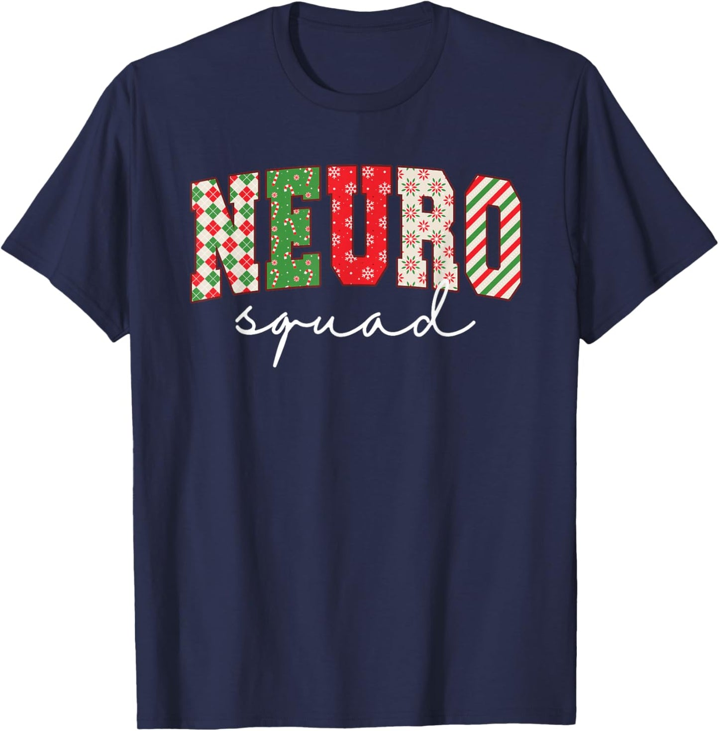 Christmas Neuro Trauma ICU Nurse Neurology Squad Xmas T-Shirt - T-Shirt | Navy