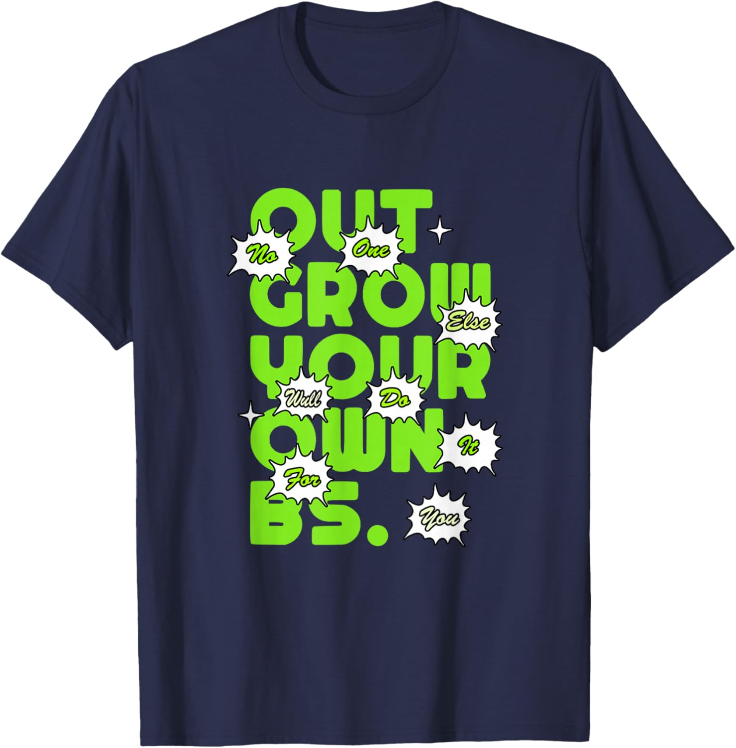Green Color Growth Green Graphic T-Shirt - T-Shirt | Navy