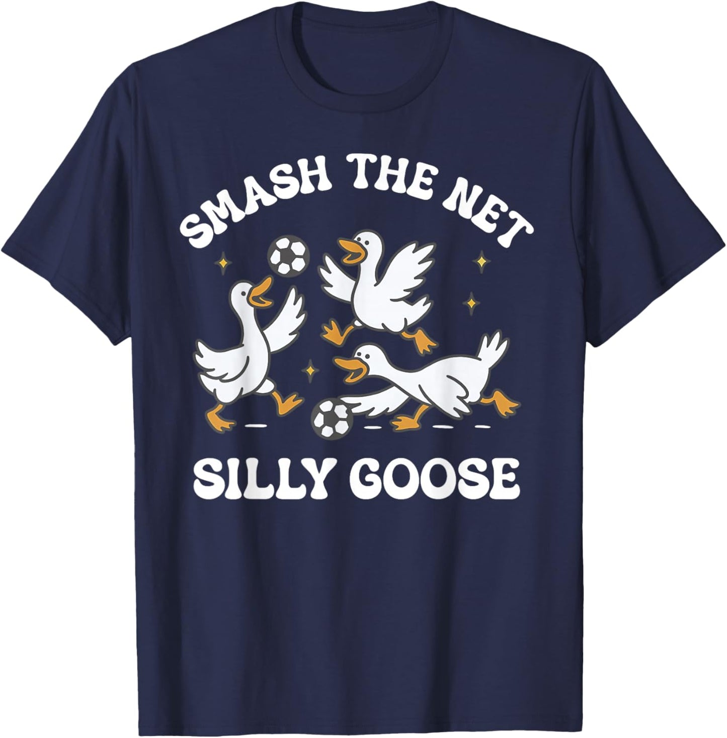 Silly Goose Playing Soccer Coach Game Day Soccer Mom Mama T-Shirt - T-Shirt | Navy