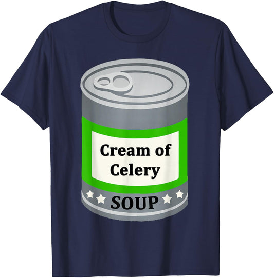 Cream of Celery Canned Soup Easy Lazy Fun Halloween Costume T-Shirt - T-Shirt | Navy