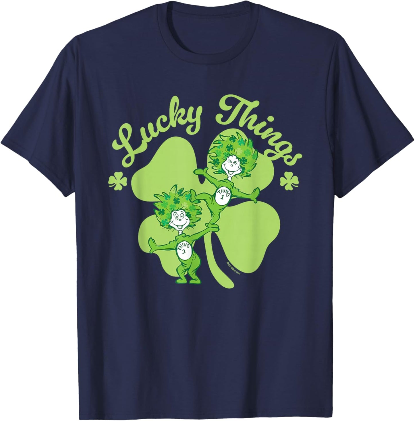 Dr. Seuss Thing 1, Thing 2 Lucky Things Officially Licensed T-Shirt - T-Shirt | Navy