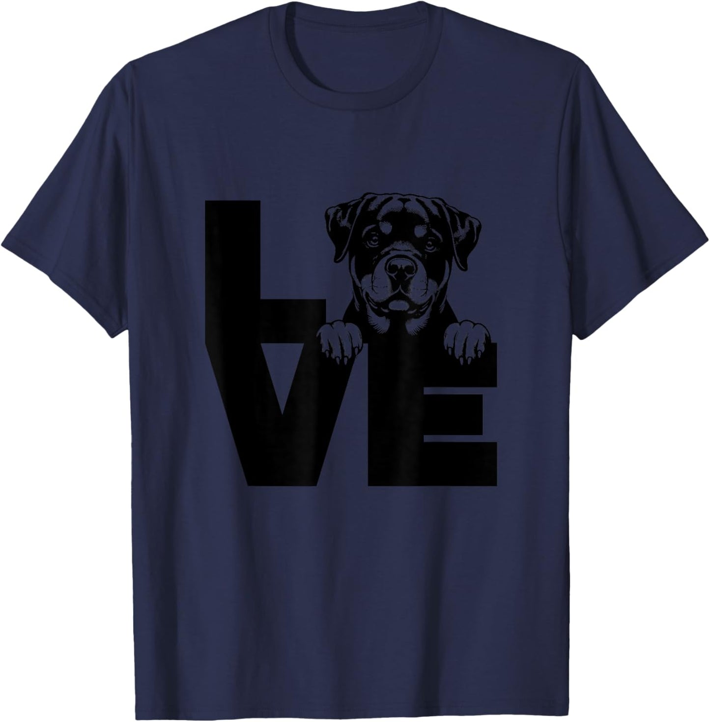 Love Rottweiler Dog T-Shirt - T-Shirt | Navy