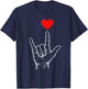 I Love You Hand Sign ASL Valentines Day Women Kids T-Shirt - T-Shirt | Navy