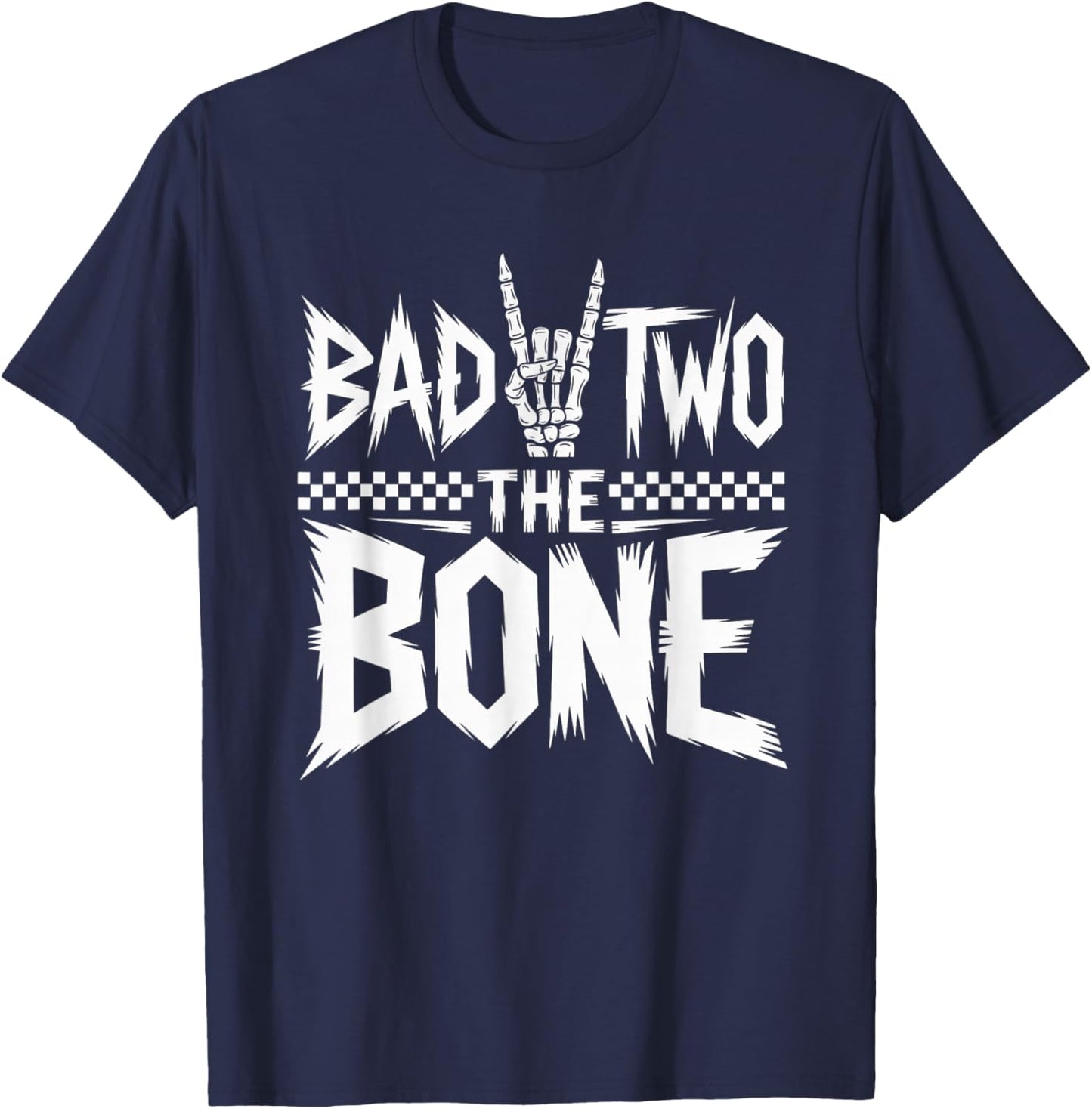 Bad Two The Bone Birthday 2 Years Old Kids Bday Party T-Shirt - T-Shirt | Navy