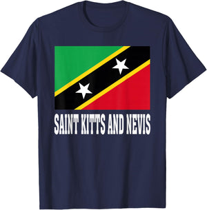 Saint Kitts and Nevis Flag Patriotic National Roots Souvenir T-Shirt - T-Shirt | Navy