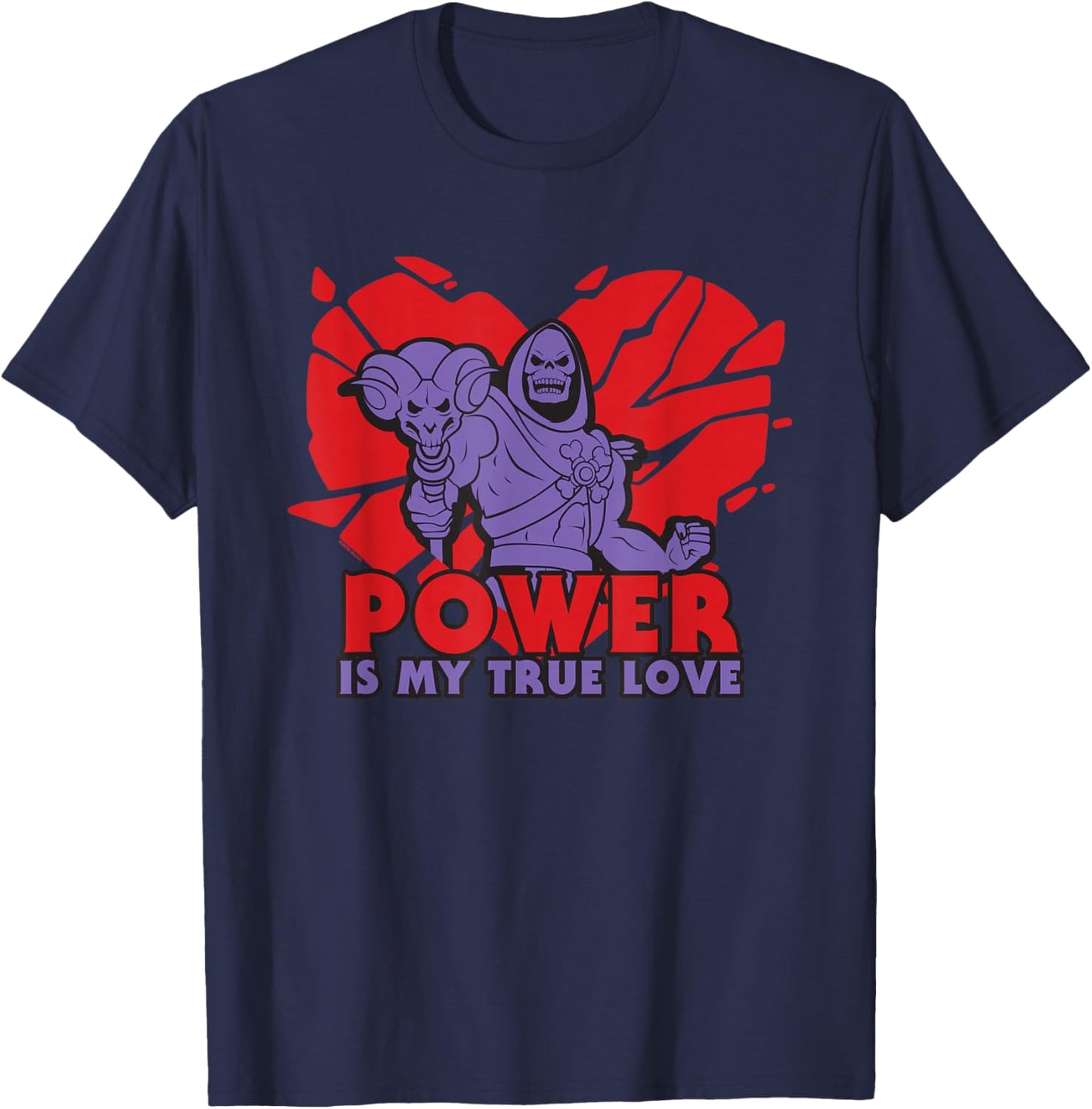 Skeletor Valentine's Day Power is My True Love T-Shirt - T-Shirt | Navy