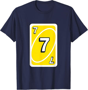 UNO Halloween Yellow 7" Card T-Shirt - T-Shirt | Navy