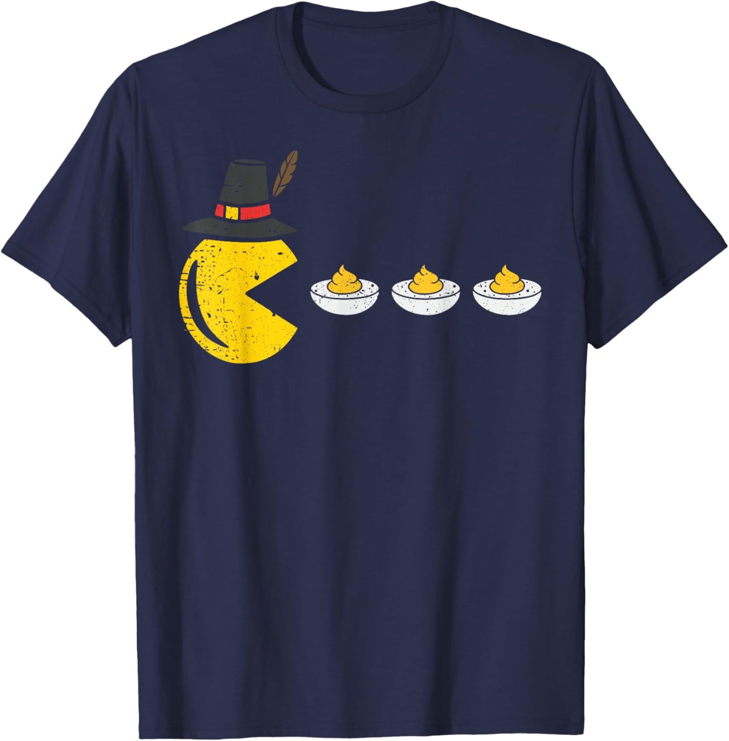 Deviled Eggs Funny Thanksgiving Video Gamer Men Women Kids T-Shirt - T-Shirt | Navy