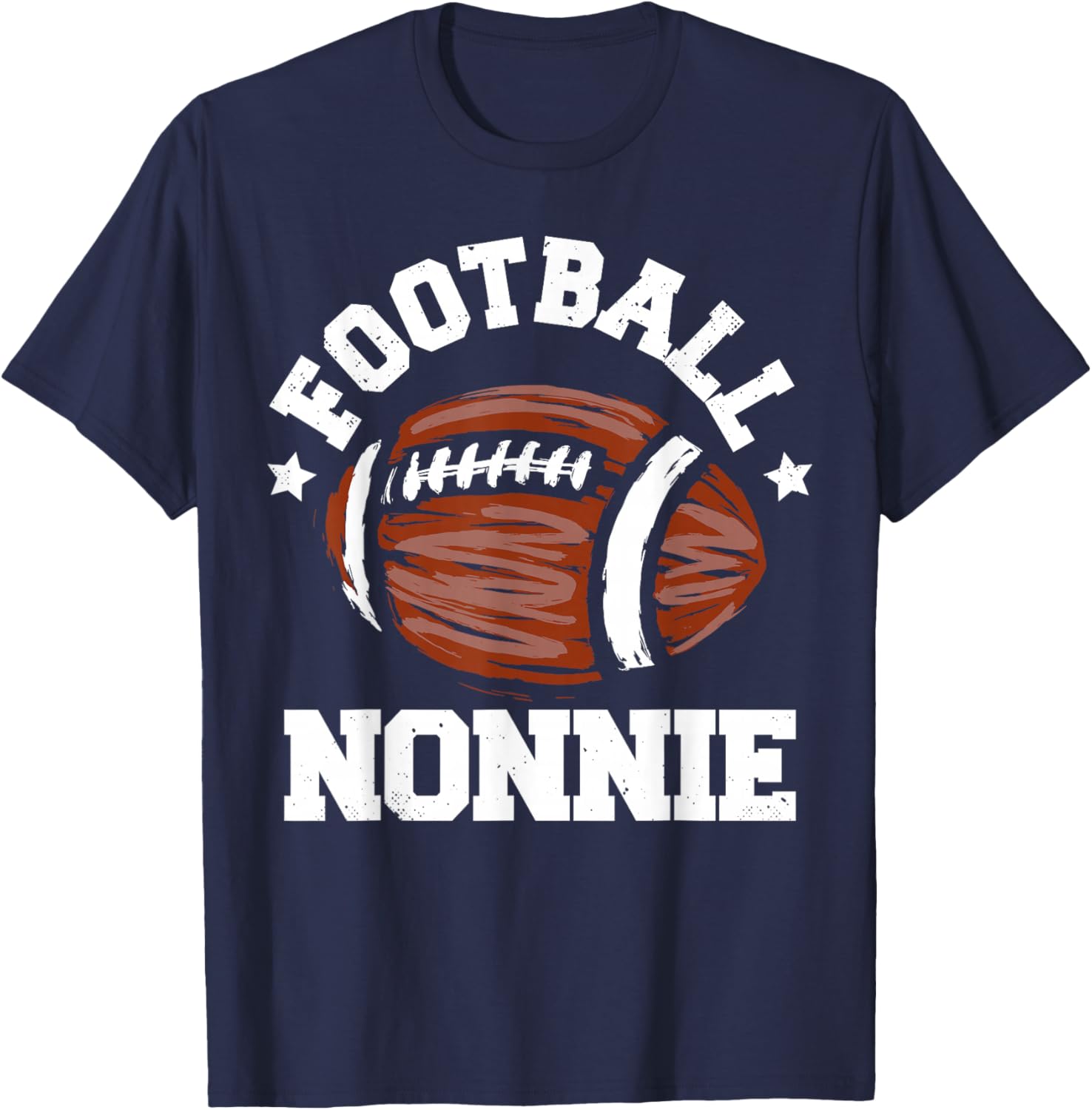 Football Nonnie Distressed Football Proud Nonnie Game Day T-Shirt - T-Shirt | Navy