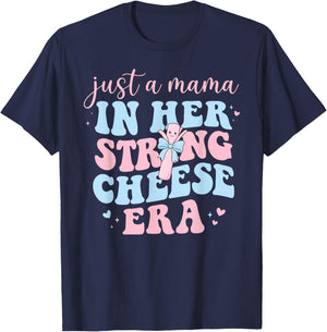 in My String Cheese Mama Era Mom Mothers Day T-Shirt - T-Shirt | Navy