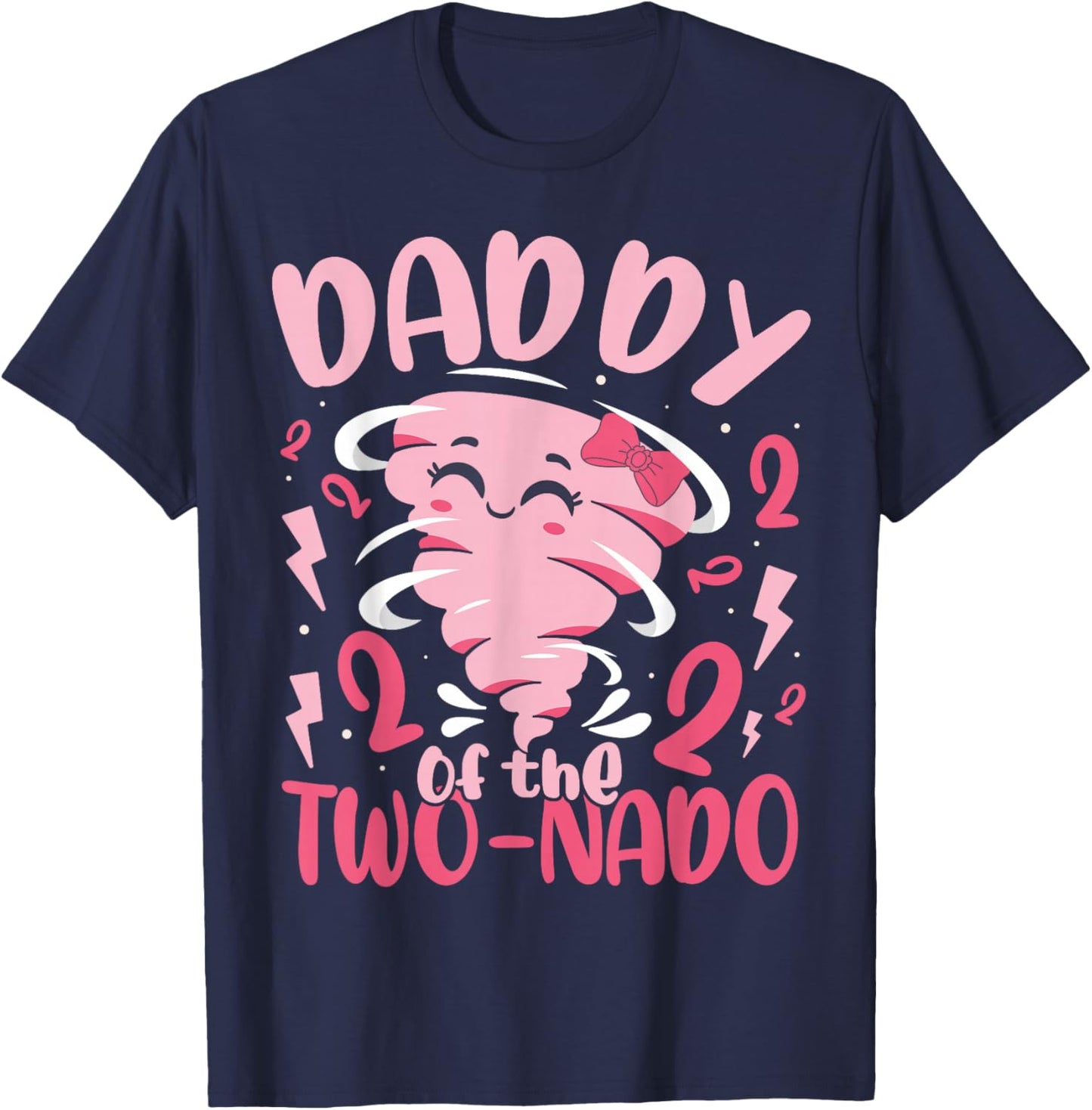 Daddy of The Two-nado Tornado Themed 2nd Birthday Party Kids T-Shirt - T-Shirt | Navy