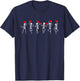 Valentine Dancing Skeleton Red Hearts Love Couple Matching T-Shirt - T-Shirt | Navy
